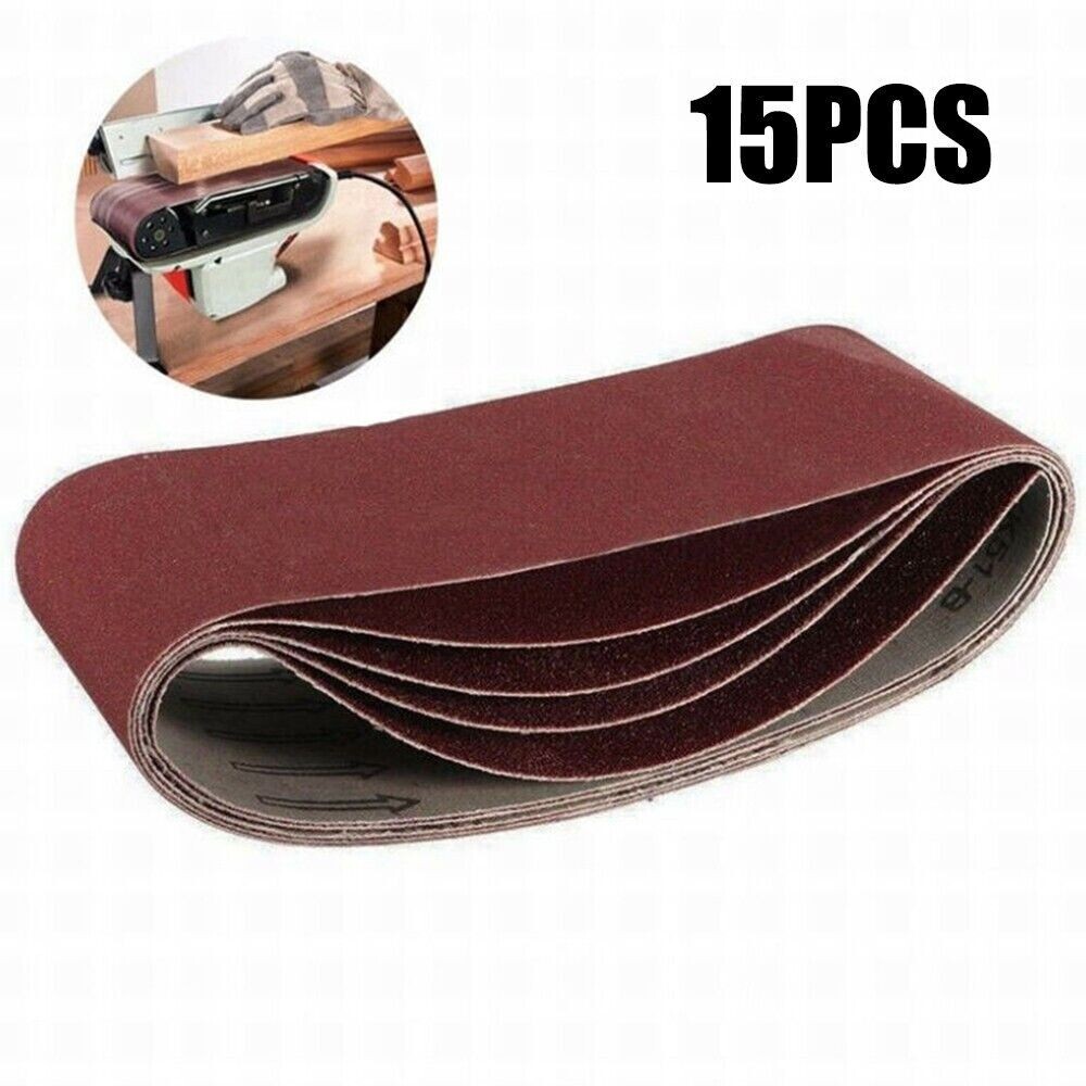 75mm x 457mm x 15 Mixed Grit 60 80 100 Abrasive Sanding Belt  - 5 of each Grit
