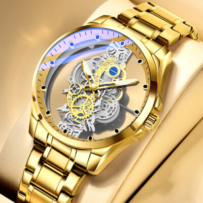 Men Watch Stainless Steel Quartz Luminous Business Luxury Wristwatch Waterproof