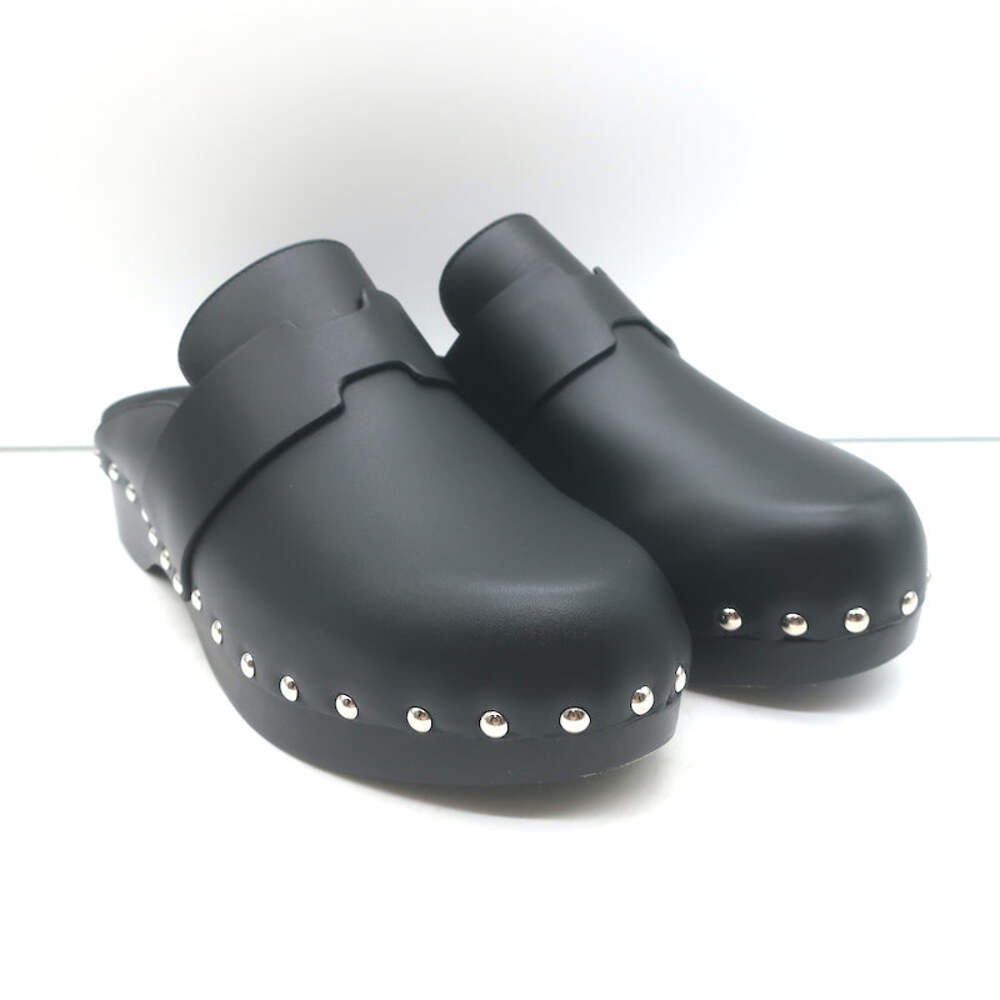Hermès clog Black Slip-On Shoes HERMES EUC Women Black Leather Carlotta Clog size EU 41  main image 2