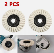 2x Wool Polishing Wheel Buffing Pads Flap Felt Disc Angle Grinder Metal 115mm