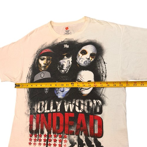 Vintage Y2K Hollywood Undead Band T Shirt Size Large Rock Rap Underground - Picture 6 of 9