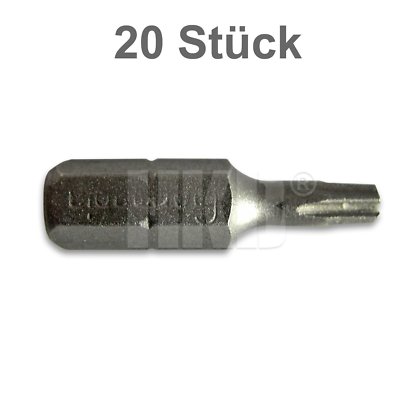20 X Torx Bits, T15, 1/4''x25mm, Hochleistungsstahl, von HKB , Artikel-Nr. 20212