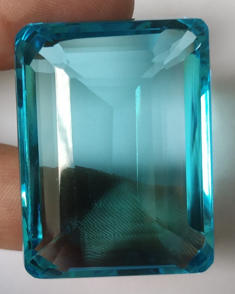 Large Swiss Blue Topaz 152.65 Ct. Emerald Cut Loose Gemstone for Ring & Pendant - Image 2 of 4
