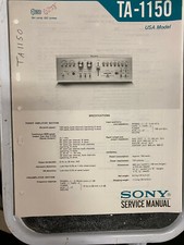 Sony TA-1150 TA1150 AMP Service Manual Original 6258 9526
