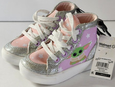 Star Wars Mandalorian Toddler Girls High Top Sneakers Shoes Size 7 NEW W/O BOX