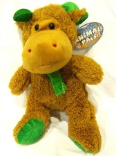 Super Soft 13" Brown Beige Moose with Green Scarf Plush by Animal Pals-Brand New