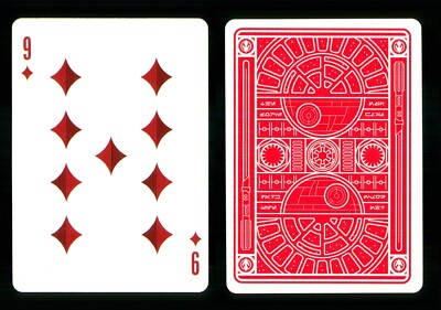 Spielkarte Star Wars dunkle Seite rot - 9 von Diamanten ZT 24