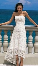 Alfred Sung high low wedding dress ivory size 10 strapless brand new with tags