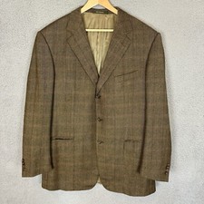 Ermenegildo Zegna Blazer Men's 46L Brown Single Breasted 3 Button Double Vent