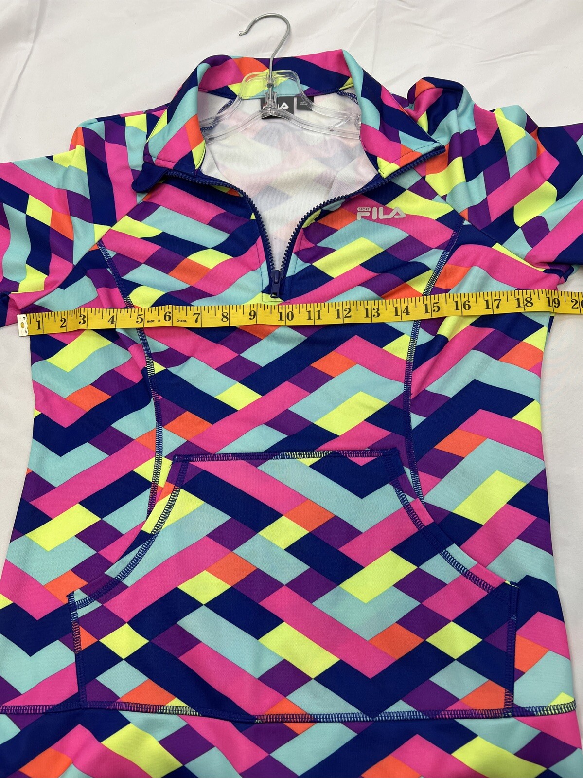 Giacca donna Fila Sport taglia media 1 4 zip pullover multicolore brillante