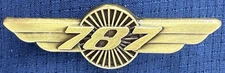 Boeing 787 Dreamliner Pilot Crew Gold Uniform Pin NEW!!