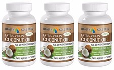 Glowing Hair Supplement - Coconut Oil Softgels 3000mg - Glowing Hair - 3 Bottles