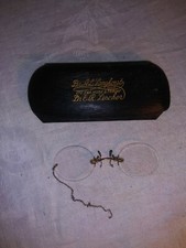 ANTIQUE EYEGLASSES and Case Frameless Pinzer Elgin Ill Drs. Langhorst Lescher