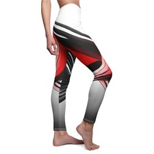 Red and Black Stripe - Women's Cut  Sew Casual Leggings AOP 