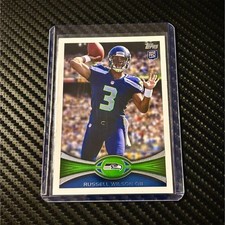 Topps 2012 Russell Wilson Seattle Seahawks Rookie Card #165 Stands In Background. rookie card picture