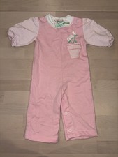 VTG. Health-Tex 9 Months One Piece Romper With Embroidered Flowers Baby Girl