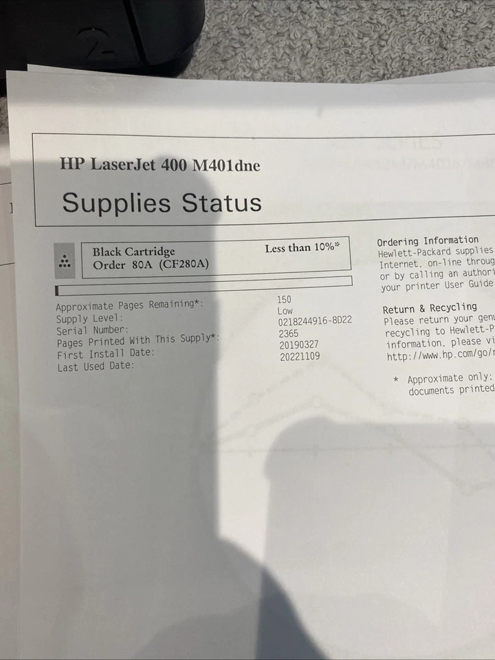 HP LASERJET PRO 400 M401dne  - Image 3 of 4