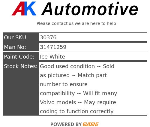 Volvo V60 S60 2015-2018 Front Bumper Radar Distance Sensor Module 31471259 - Picture 7 of 7