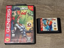 Earthworm Jim Sega Genesis Game + Box Authentic Good Shape