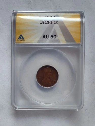 1913S AU50 Lincoln Cent (ANACS)