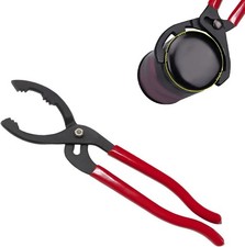 12" Adjustable Oil Filtr Pliers, Automotive Oil Filter Removal Too Color: Red