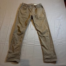 ALLSAINTS Carter I Men's Olive Green Chinos Slim Fit Pants Distressed Size W 32