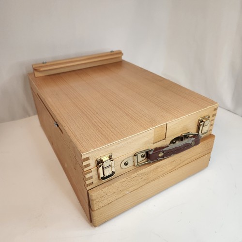 Portable Wood Easel Palette Art Supply Storage Box Artist Traveling 14 x 10 x 6"