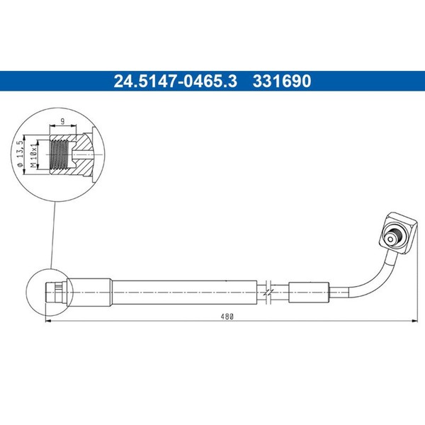 ATE 24.5147-0465.3 Bremsschlauch FüR Chevrolet Opel Mokka Mokka Trax J13-image