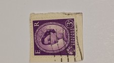 Rare Vintage E R Wilding Queen Elizabeth II Postage Stamp Purple 1957 England