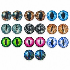 30mm Glow in the Dark Dragon Eyes Cabochons 20pcs 10 Pairs Mixed