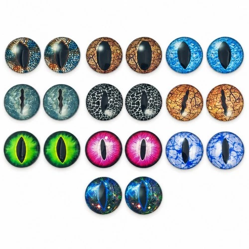 30mm Glow in the Dark Dragon Eyes Cabochons 20pcs 10 Pairs Mixed - product listing photo
