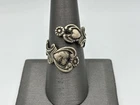 AVON Sterling Silver Heart Bypass Spoon Style Ring Vintage