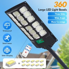 Commercial 1000000LM LED Outdoor Dusk to Dawn Solar Street Light Road Area Lamp