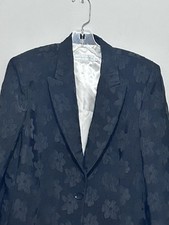 Garfield  Marks Bristol Jacket Size 8 Floral Black Blazer Made in USA