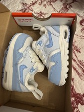 AIR MAX 1 Baby Blue And White Baby Sneakers size 4c