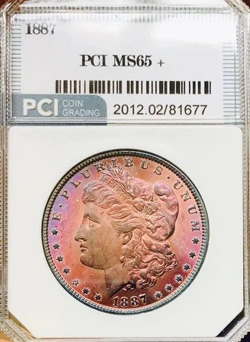 1887 P MORGAN FLAWLESS GEM BU++++EXCEPTIONAL RAINBOW! INSANE COLOR NR #64559