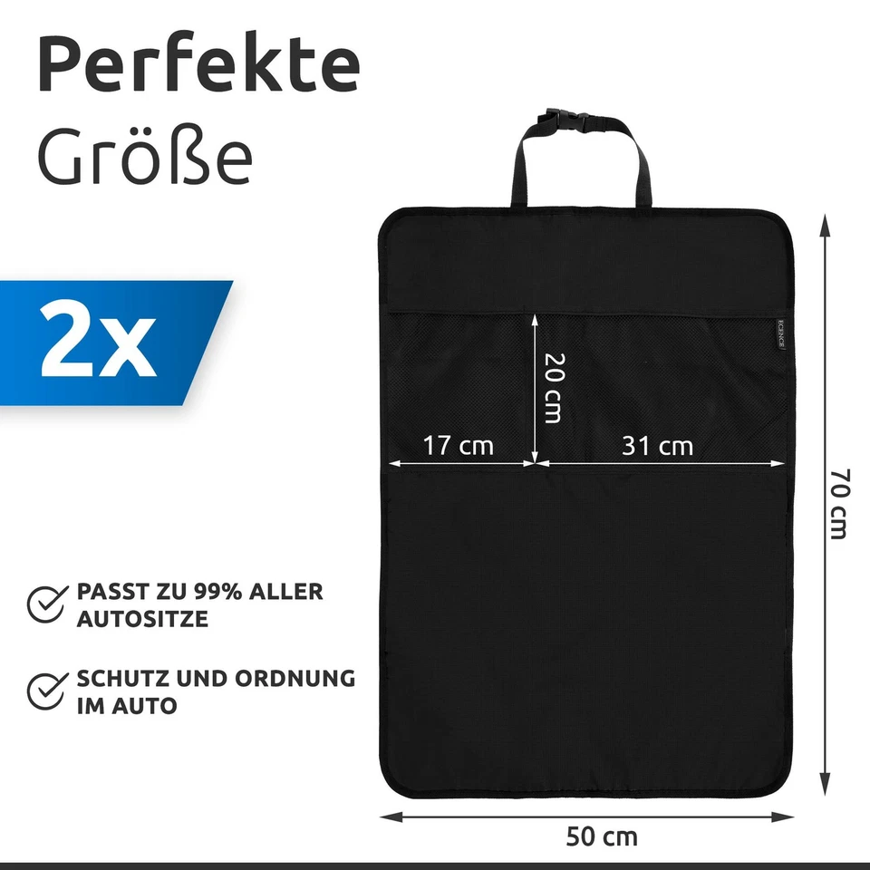 2x Rückenlehnen-Schutz Rücksitz-Organizer Rücksitz-Schoner-Tasche Auto - Bild 4 von 4