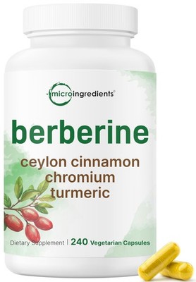 Berberine with Ceylon Cinnamon, 240 Veggie Capsules | High Absorption Berberi...