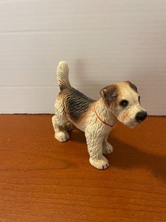 Cast Iron Fox Terrier ???Dog Cast Iron Doorstop Brown White Vintage