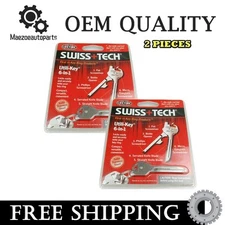 2pcs Swiss Tech 6 In 1 Utili-Key Tool Keyring Keychain Screwdrive Pocket