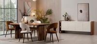 Esstisch 4X StüHle Sideboard Esszimmer Stil Modern Farbe Braun Neu Holz