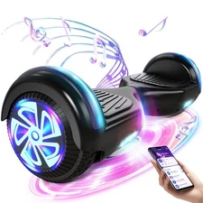 6.5'' Hoverboard Light-Up Wheels Bluetooth Self-Balancing Scooter 8YR+ Black New