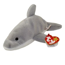 TY Beanie Baby - FLASH the Dolphin (4th Gen hang tag) (7.5 inch) - MWMTs