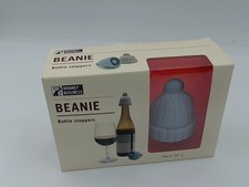 Beanie Cap Silicone Bottle Stopper, Cork Replacement, Blue & Gray