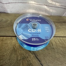 25 VERBATIM Music CD-R 40X Branded Logo 700MB Audio Media Disc Spindle 96155