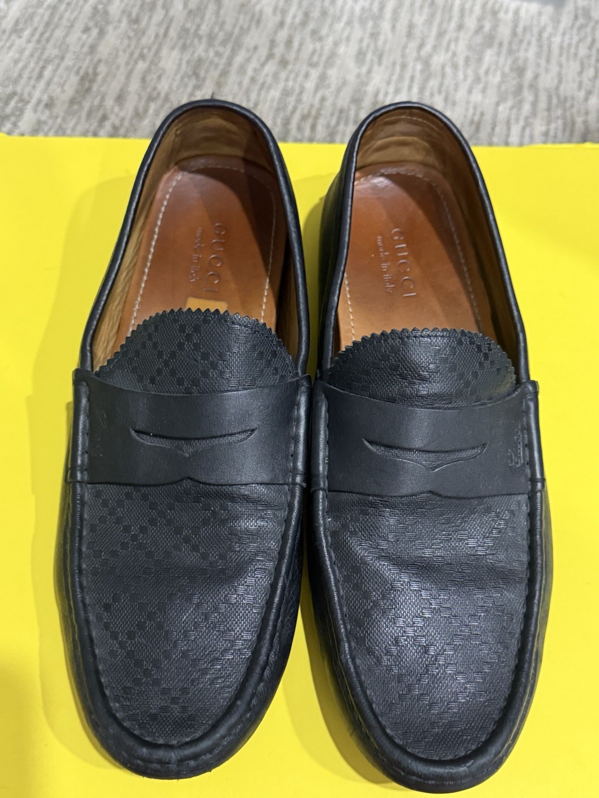 GUCCI MEN'S LEATHER LOAFERS DRIVER SHOES US 10 W/ Dustbag