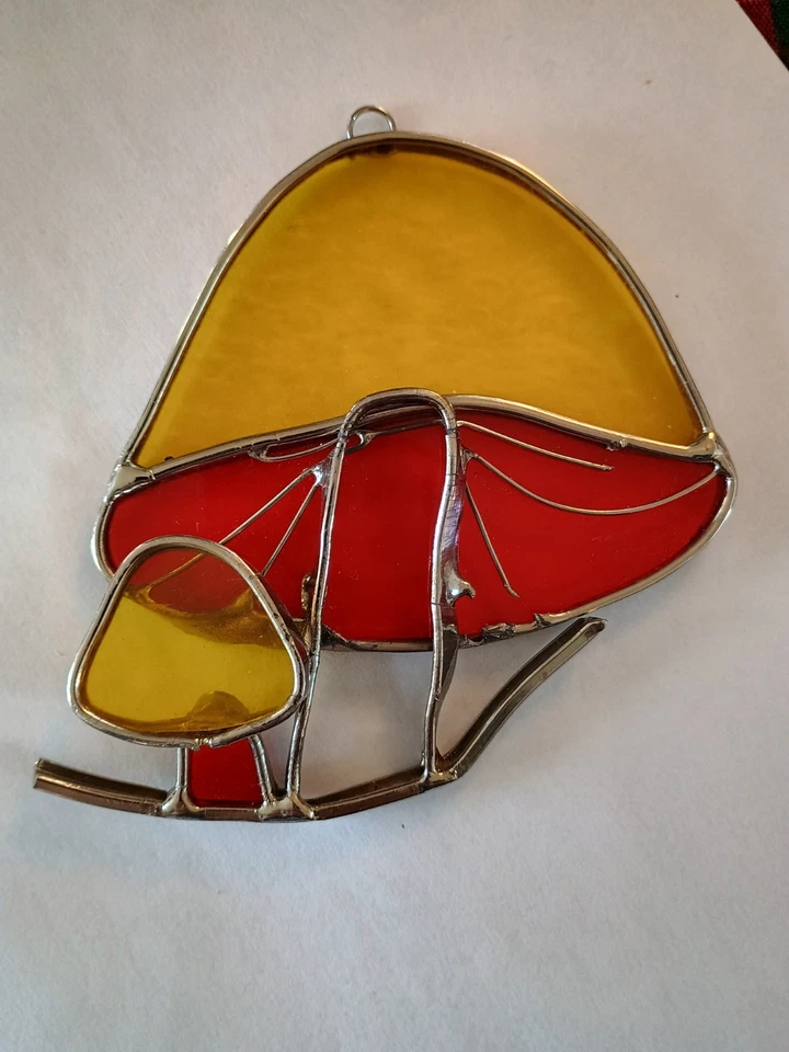 Arte de ventana de metal vintage para atrapasol de setas 5 naranja retro años 70 boho hippie Foto 2 de 4