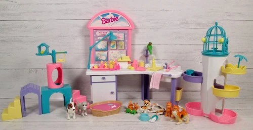 Vintage 90s Barbie Vet Check Up & Play Center Set Turtle Cat Dog Rabbit 67506