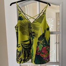 Next Lime Green Stappy Top Size 8 (Will Fit 10-12)