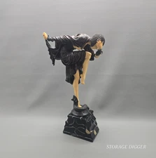 VTG Signed Ankara Dancer 16" Art Deco Snake Sculpture Statue Resin Decorative